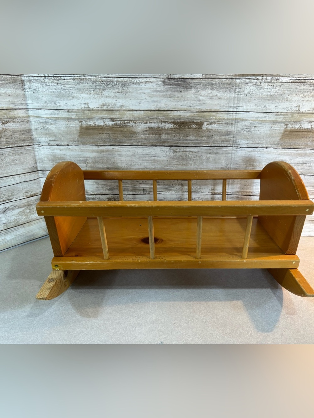 Handmade doll cradle - needs refinishing